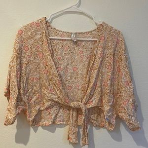 Floral Tie Front Top